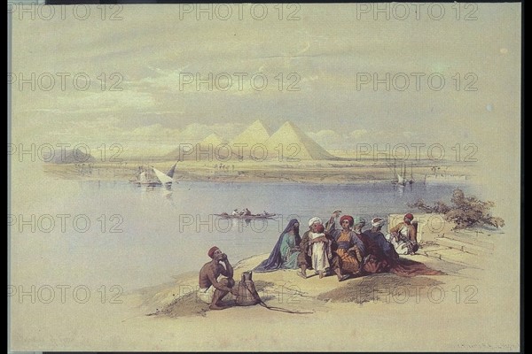 Egyptiens au bord du Nil.