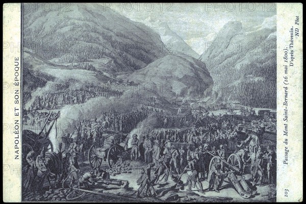 Napoléon Bonaparte. 
Le passage du Mont Saint-Bernard.