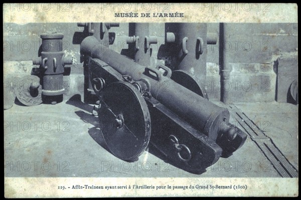 Gun-Carriage on Sledge Used to Cross Mount St. Bernard.