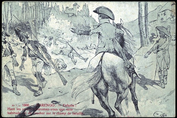 Napoléon Bonaparte lors de la bataille de Marengo.