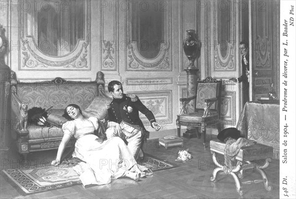 Napoleon I with Empress Joséphine following her collapse upon the announcement of their divorce
1809