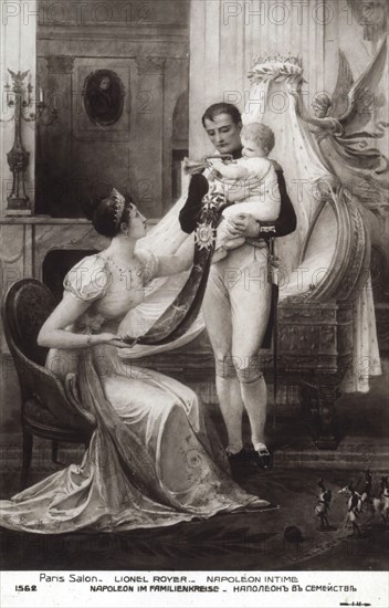 Napoleon I, Marie-Louise et leur fils Napoléon-François-Charles-Joseph.