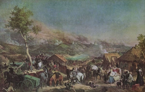 Russia Campaign (June-December 1812).
Flight of the villagers.