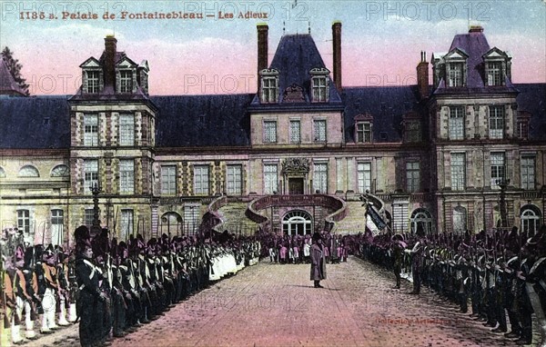 Abdication of Napoleon I in Fontainbleau.