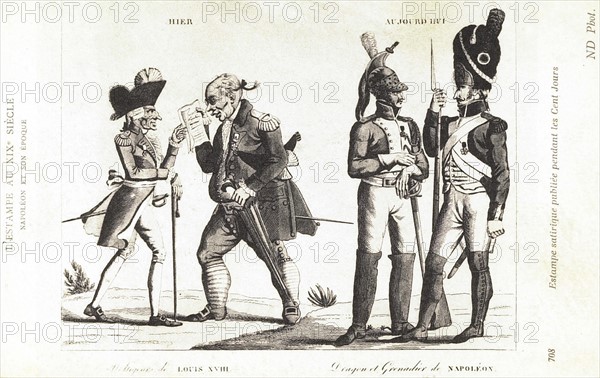 The Hundred days: satirical engraving against the Bourbon Restoration