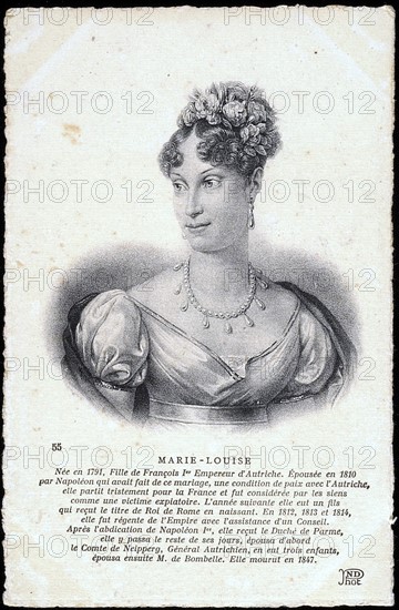 Portrait de l'impératrice Marie-Louise, deuxième épouse de Napoléon 1er.