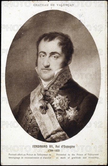 Portrait de Ferdinand VII, roi d'Espagne.
1784-1833