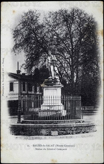 Statue du général Compans à Salie-du-Salat (Haute-Garonne).