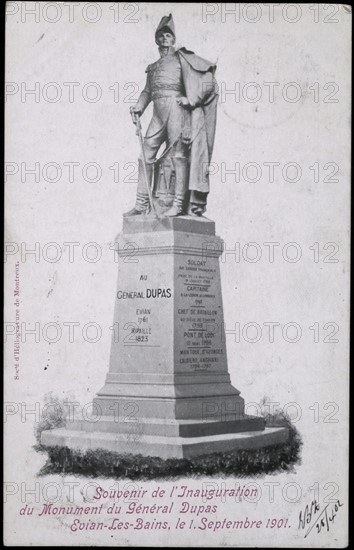 Statue du général Dupas à Evian-les-Bains.