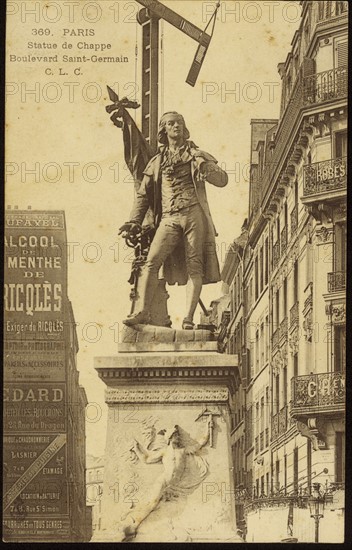 Statue de Claude Chappe, boulevard Saint-Germain à Paris.
Physicien français.