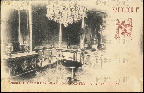 Palais de Fontainebleau : cabinet d'abdication de Napoléon 1er.