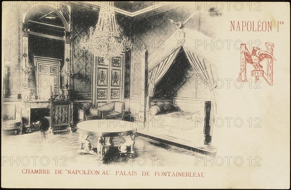 Palais de Fontainebleau : la chambre à coucher de Napoléon 1er.