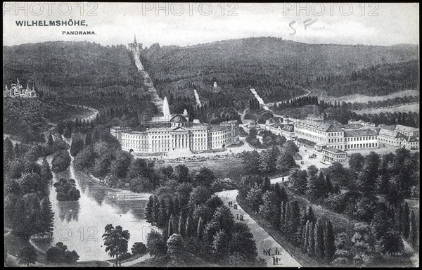 Panorama du château de Wilhelmshöhe en Allemagne.