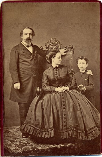 Napoleon III, Empress Eugénie and their son Louis Napoléon Eugène Jean Joseph Bonaparte