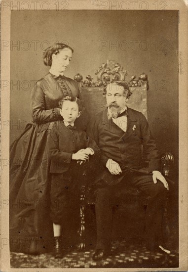 Napoleon III, Empress Eugénie and their son Louis Napoleon Eugène Jean Joseph Bonaparte