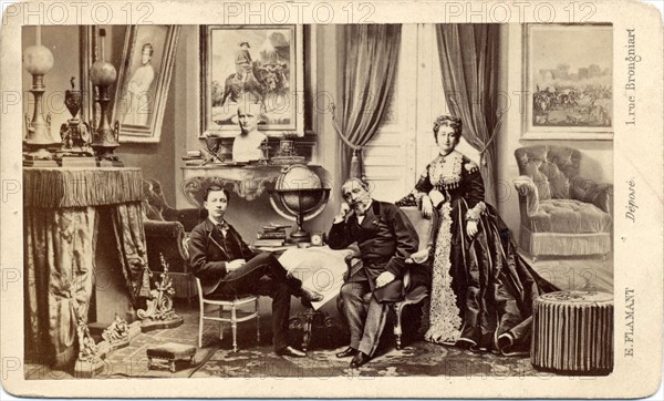 Napoléon III, l'Impératrice Eugénie et leur fils Louis Napoléon Eugène Jean Joseph Bonaparte