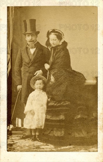 Napoleon III, Empress Eugénie and their son Louis Napoleon Eugène Jean Joseph Bonaparte