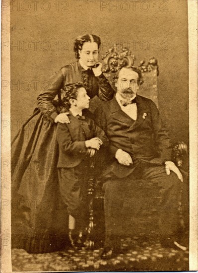 Napoleon III, Empress Eugénie and their son Louis Napoleon Eugène Jean Joseph Bonaparte