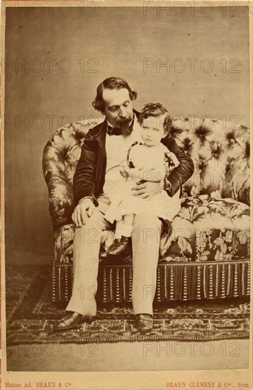 Napoléon III et son fils Louis Napoléon Eugène Jean Joseph Bonaparte