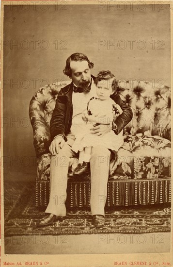 Napoleon III and his son Louis Napoleon Eugène Jean Joseph Bonaparte