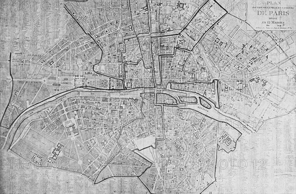 Map of Paris in 1801