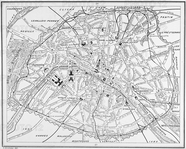 Plan de Paris en 1899