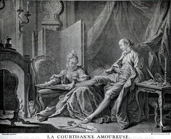 Gravure de Boucher, La courtisane amoureuse