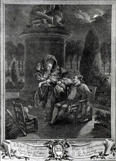 Engraving by Baudoin, Love scene