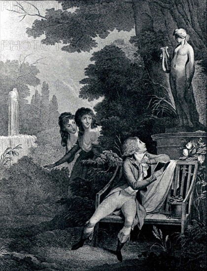Engraving by Boilly, The Lover Poet