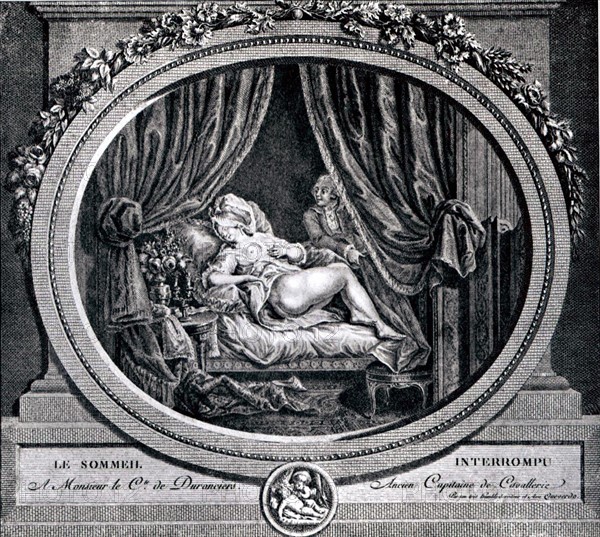 Engraving by Queverdo, Intimate scene