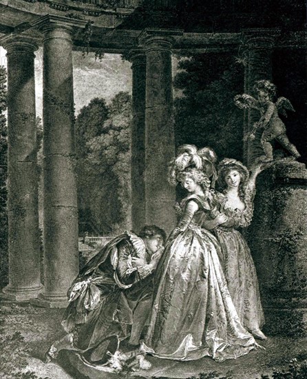 Engraving by Fragonard, The Declaration
