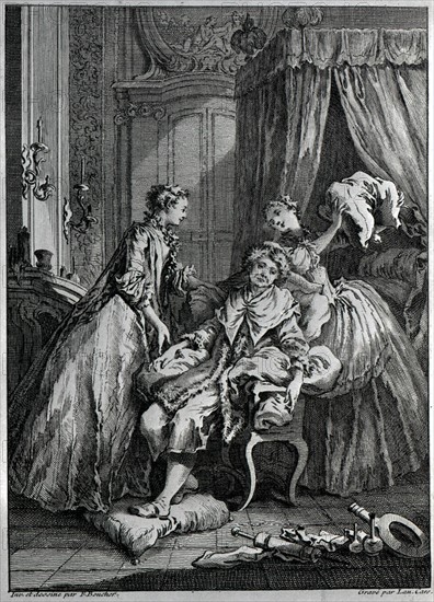 Gravure de Boucher, Le malade imaginaire