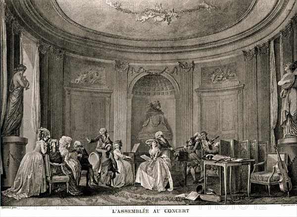 Gravure de Dequevauviller d'après Lavreince, Scène de genre