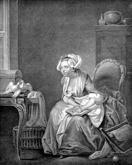 Engraving by Jean-Baptiste Greuze, Love