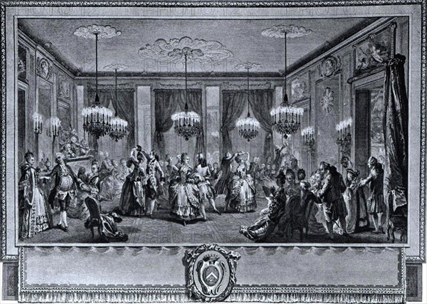 Engraving by Saint-Aubin, The fancy ball