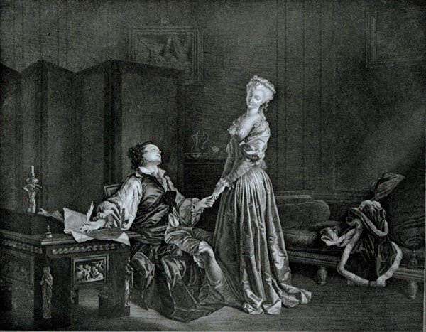 Engraving by Fragonard, The Contract