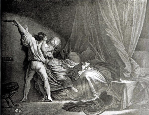 Engraving by Fragonard, The Lock