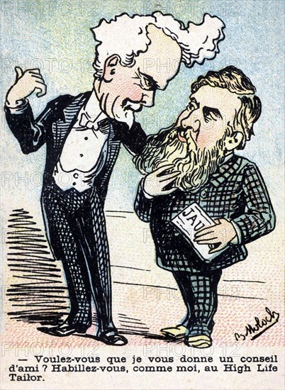 Caricature of scene from daily life