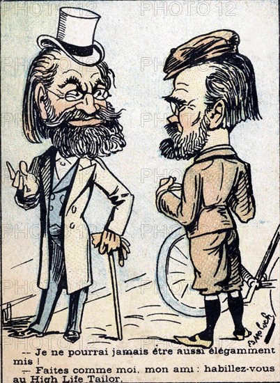 Caricature of scene from daily life