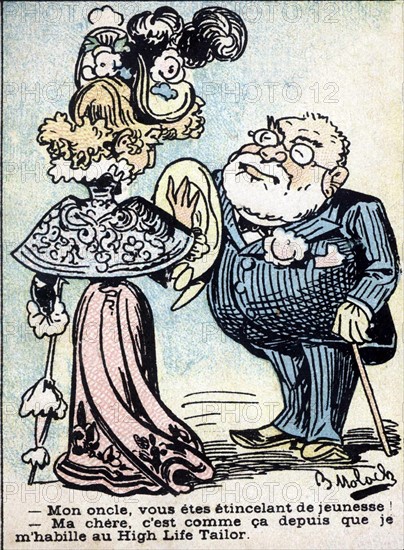 Caricature of scene from daily life