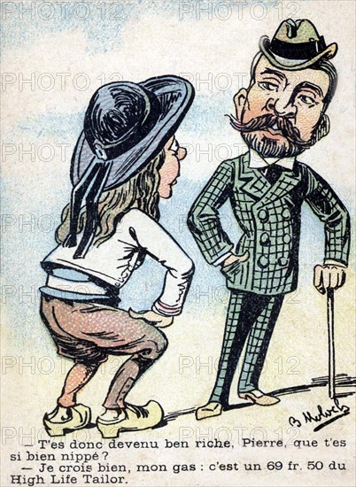 Caricature of scene from daily life