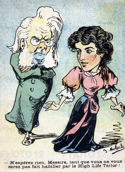 Caricature of scene from daily life