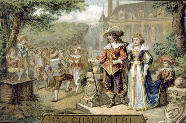 Bal champêtre à l'époque de Louis XIII, publicité