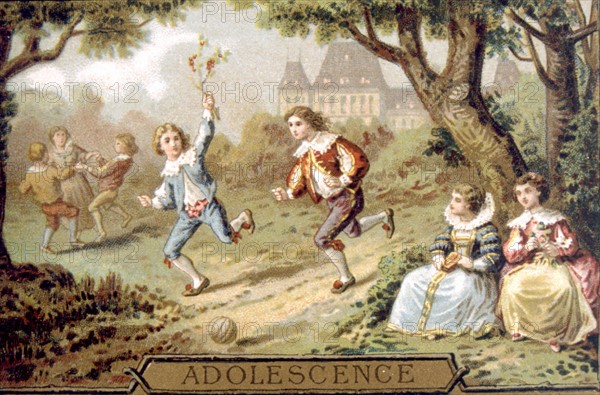 Young people having fun in a park, advertisement