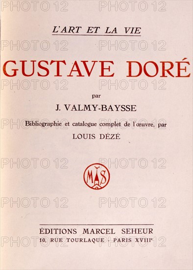 Page de garde de "L'art et la vie, Gustave Doré", oeuvre rédigé par J. Valmy-Bayss