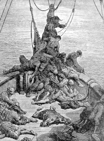 Scene from "The Song of the Ancient Mariner", illustration by Gustave Doré