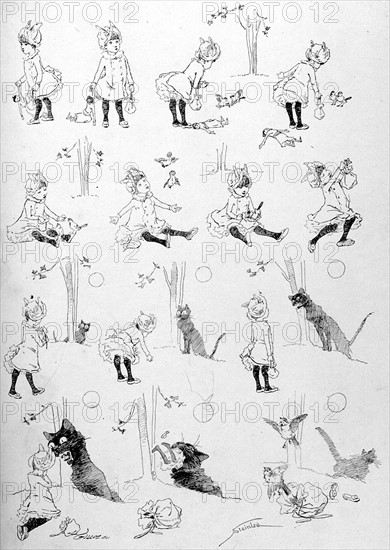 Cats, what Happens to a Naughty Little Girl by Steinlen