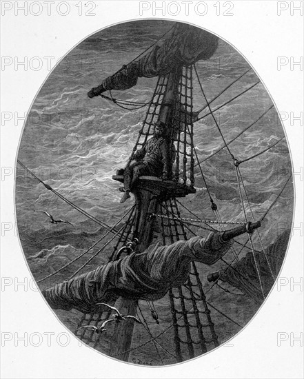 Scene from "The Song of the Ancient Mariner", illustration by Gustave Doré