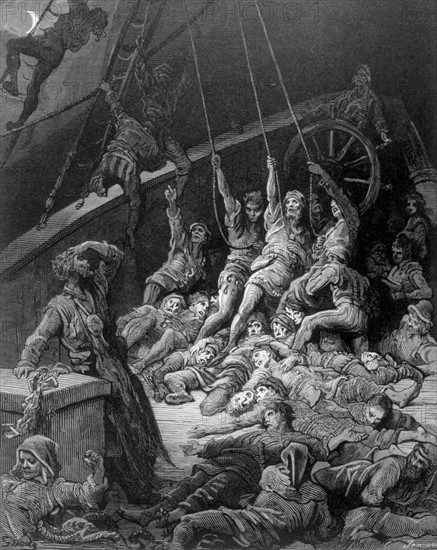 Scene from "The Song of the Ancient Mariner", illustration by Gustave Doré