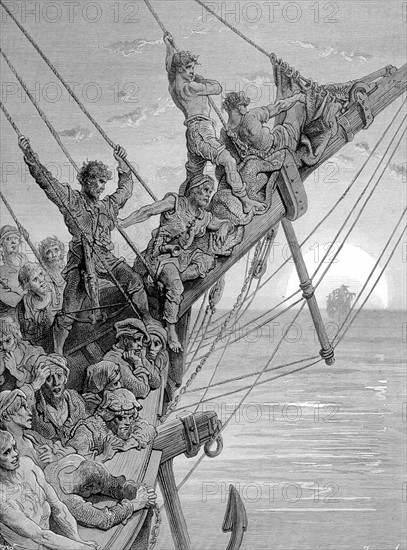 Scene from "The Song of the Ancient Mariner", illustration by Gustave Doré